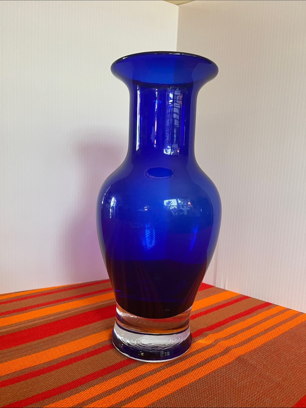 Deep Blue Art Glass Vase - Unbranded